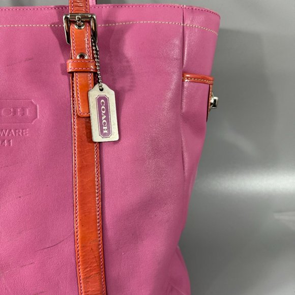 Coach #5787 Pink Leather Large Tote Bag - Picture 3 of 13